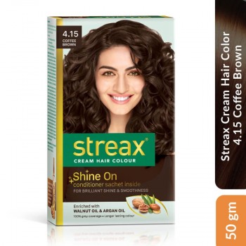 Streax Cream Hair Color 4.15 Coffee Brown, 50 gm